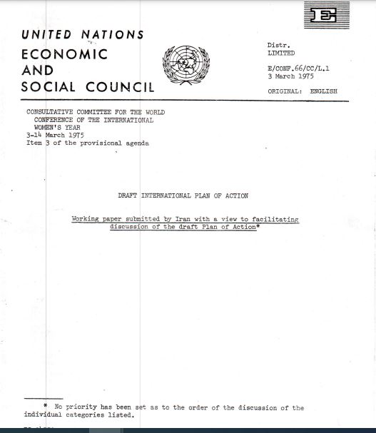 UNESCAP Draft International Plan of Action, 1975